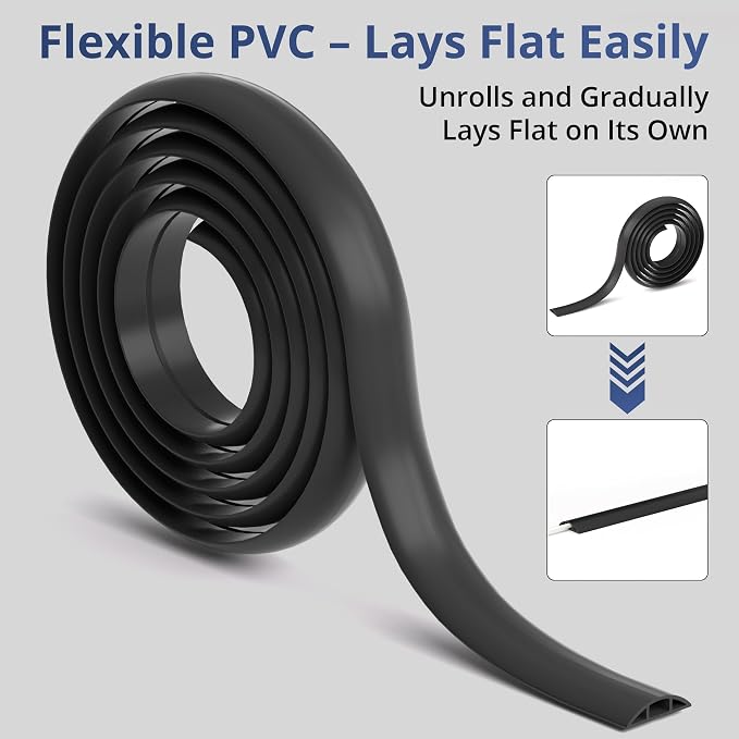 ZhiYo 10ft Cord Covers for Wires on Floor, Cord Hider Floor Hide Extension Cords - Image 6