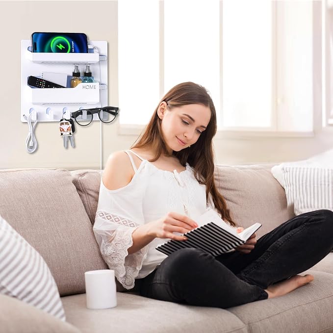 Bedside Shelf Wall Mount, Adhesive Bedside Shelf Accessories Organizer - Image 6