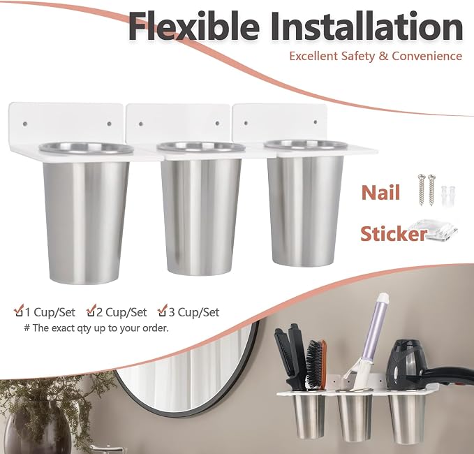 Hair Tool Organizer Wall Mount, Hair Tool Holder - Image 7