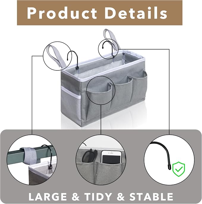 Beside Caddy Storage Organizer, Hanging Bag Holder - Image 5