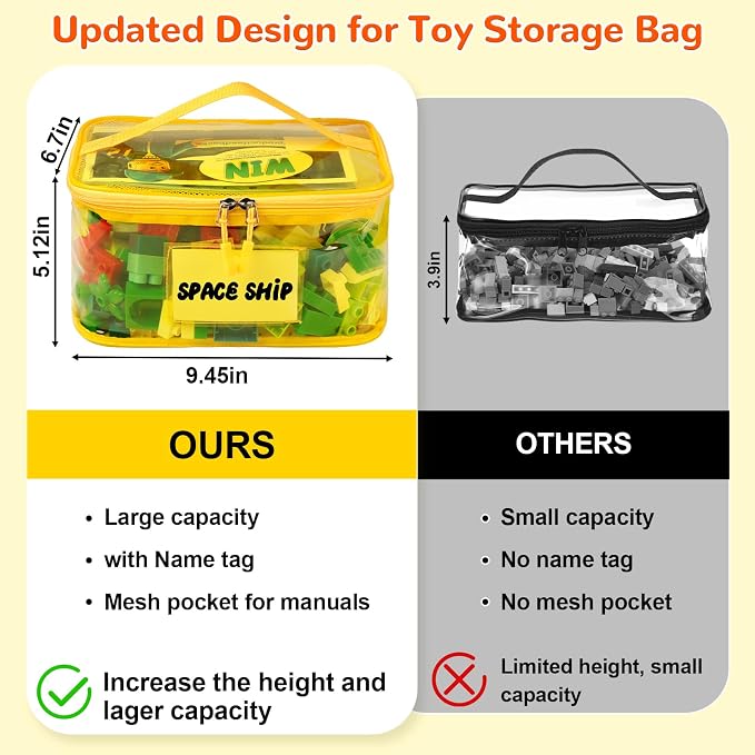 6 Pack Clear Toy Storage Bag - Image 6