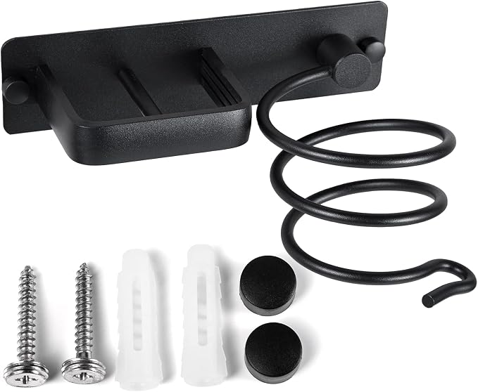 YUET Hair Dryer Holder Hairdryer Station Wall Mounted Spiral Shelf Bracket by YUETforlife