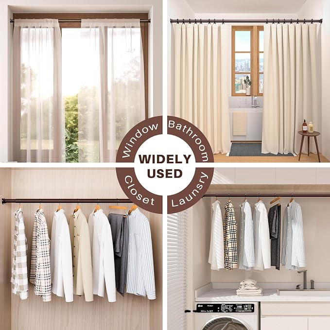Closet Rod - Closet Rods for Hanging Clothes, 17 to 97 inch Adjustable Closet - Image 7