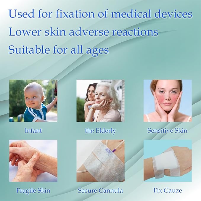 Silicone Medical Tape for Sensitive Skin 1" x 4 Yard 2 Rolls Blue - Image 7