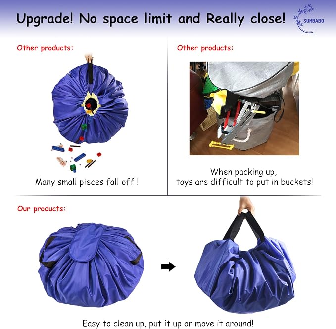 Toy Storage Mat Bag by Drawstring - Image 3