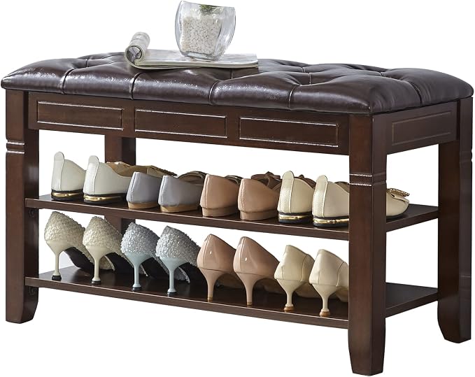 LEILISI Shoe Bench, Storage Rack Organizer by LEILISI
