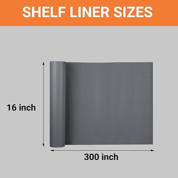 FLPMIX 16" Cabinet Shelf Liners Dark-Grey: Waterproof Kitchen Drawer Mat 16 x - Image 9