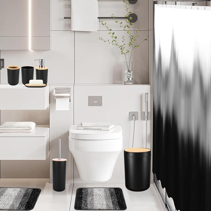 iMucci Bathroom Accessories Black Bathroom Sets - Image 5