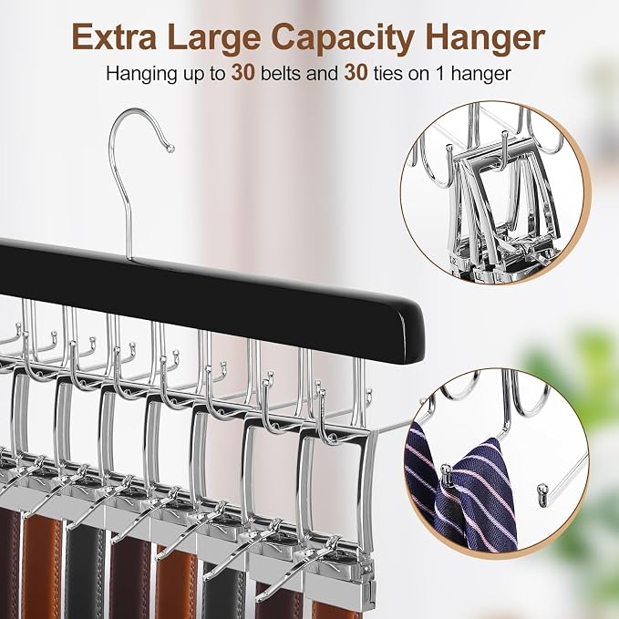 TOPIA HANGER 20 Hooks 2 in 1 Belt Tie Hanger - Image 4