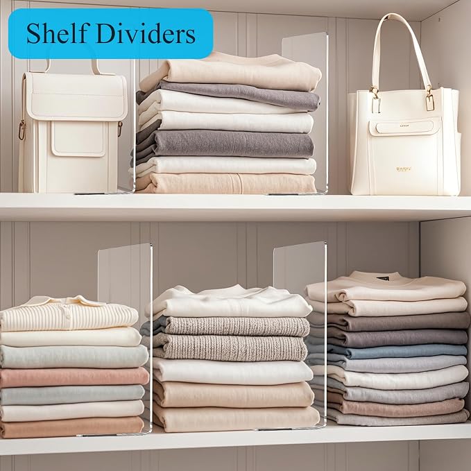 Acrylic Shelf Dividers for Closet Organization: 12" Tall x 10" Deep Closet - Image 5