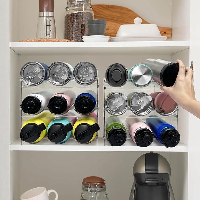 6 Pack Water Bottle Organizer, Stackable Kitchen Home Pantry Organization and - Image 4