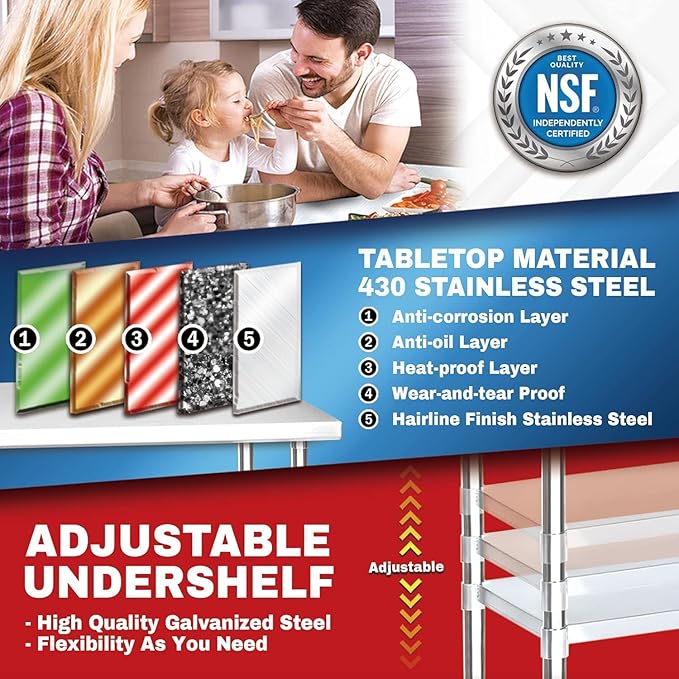 DuraSteel 24x12 Stainless Steel Work Table - Image 3