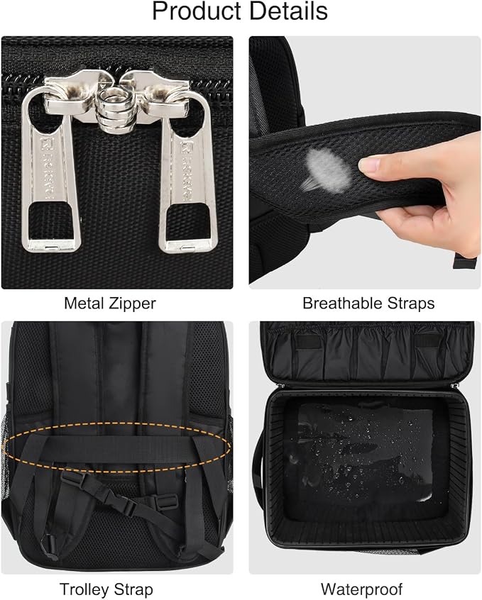TANTO Makeup Backpack Makeup Artist Bag Professional Extra Large Cosmetic Bag - Image 8