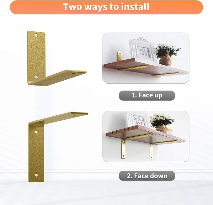 L Shelf Brackets 10 inch, Industrial Modern Floating Shelf Support - Image 5