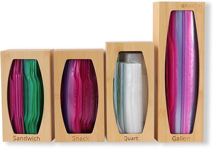 Bamboo Plastic Bag Storage Organizer by FocusonProductDesign