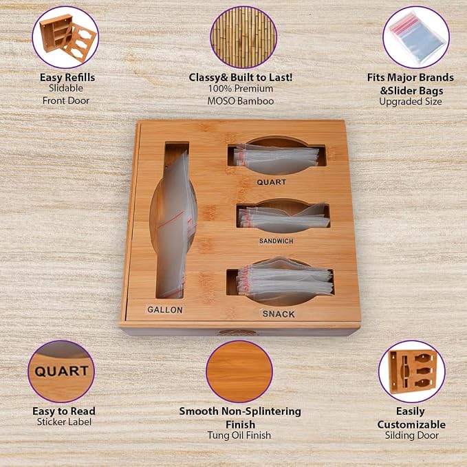 Ziplock Bag Organizer for Kitchen Organization – Premium Sandwich Bag Holder - Image 5