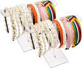 Bigfety Acrylic Headband Holder, 2 Pack Clear Headband Organizer Stand by Bigfety