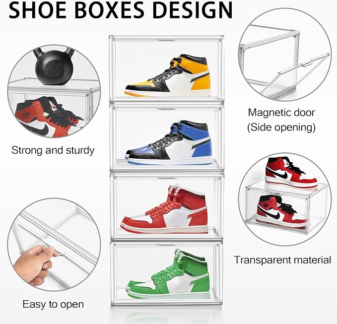 5 Pack Acrylic Shoe Box Size 14, Figures Collectibles Showcase - Image 4