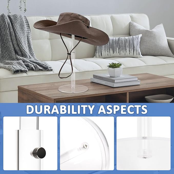 2PCS Acrylic Hat Stand and Wig Display Rack - Image 3