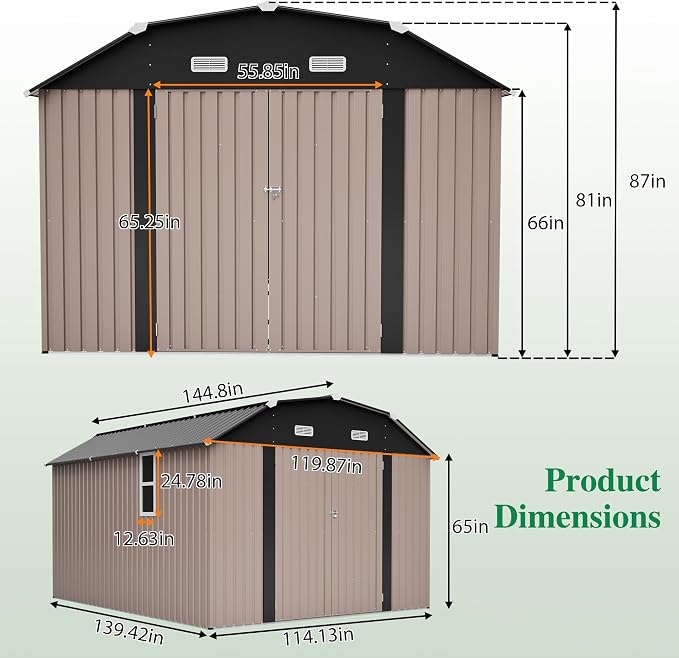 Large Outdoor Storage Shed, Utility Tool Shed - Image 2