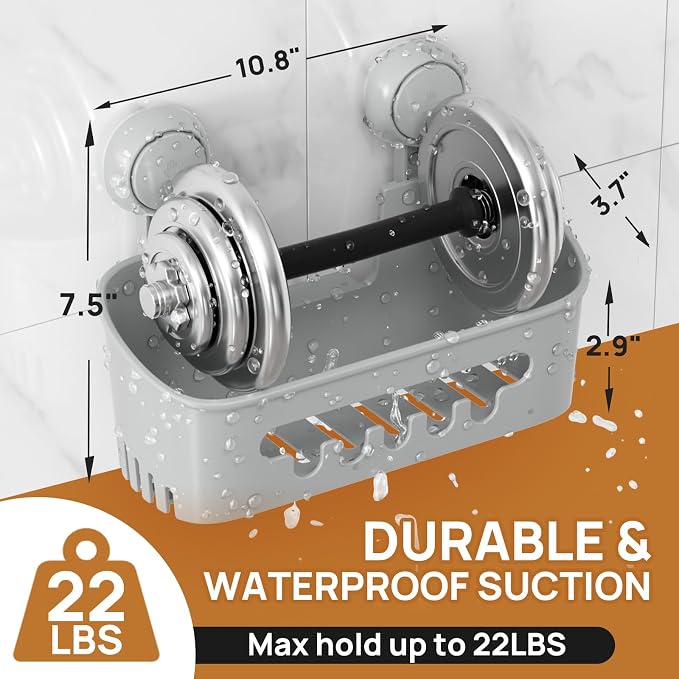 LEVERLOC Shower Caddy Suction Cup 2 Pack, Shower Organizer Removable Bathroom - Image 4