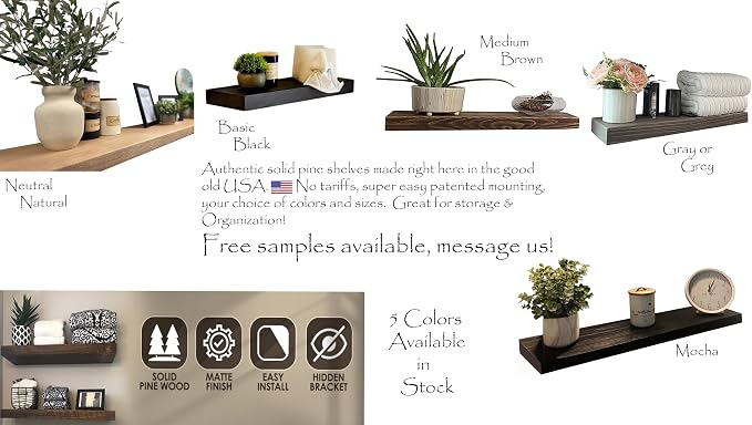 joelsantiques - 24 Inch Wooden Floating Shelves - Image 7