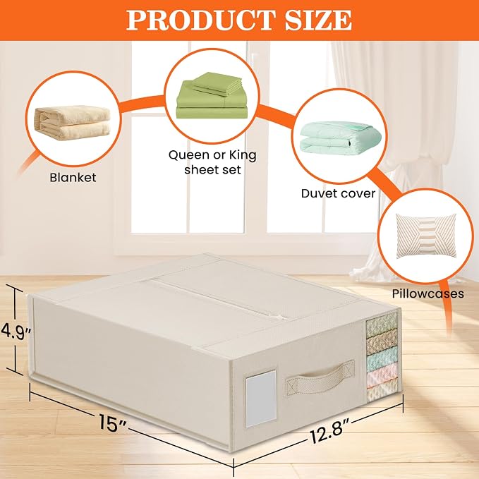 WOWBOX Sheet Organizers and Storage, Closet Bed Sheet Organizer Under Bed - Image 5