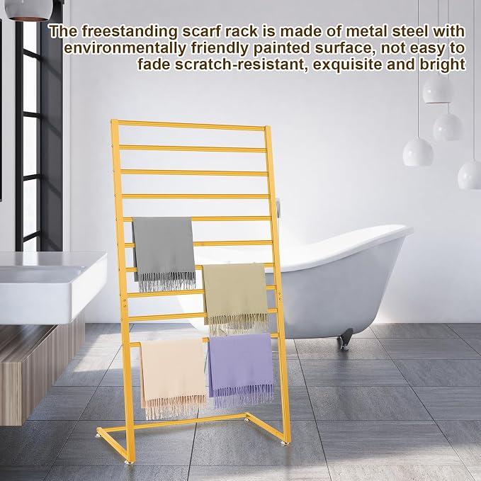 Hijab Organizer, 10 Tier Metal Scarf Holder Organizer, Freestanding Scarf Shawl - Image 6