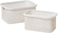 La Jolie Maison Blended Fabric Storage Baskets Set of 2, Rectangle Knitted by LaJolieMaison