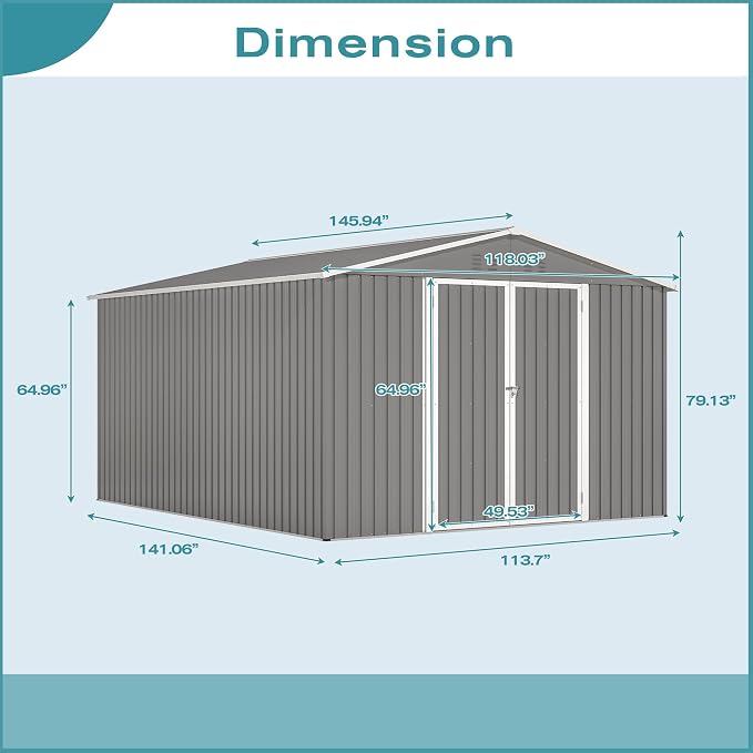 10x12 FT Outdoor Storage Shed - Image 5