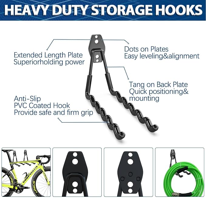 3-H Garage Wall Hooks 42 Pack, Heavy Duty Garage Hooks - Image 2