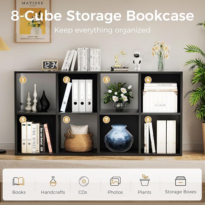 COMHOMA 8 Wood Cube Storage Organizer - Image 7