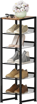 6 Tiers Vertical Shoe Rack, Corner Shoe Storage Organizer, Narrow Shoe Tower by Lifenite