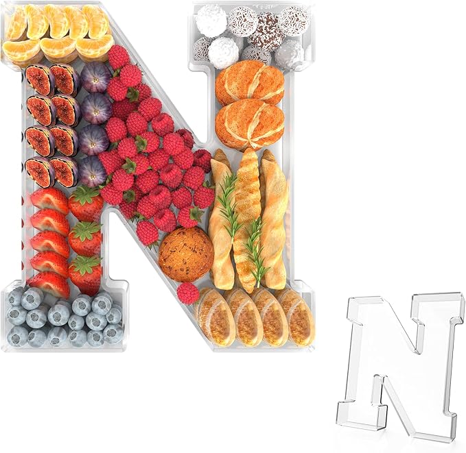 13.8" Acrylic Letter Charcuterie Tray, Charcuterie Letters Fillable Box by Tdsuco
