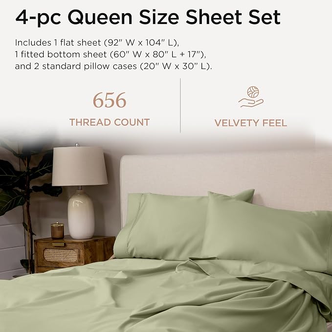 Threadmill Supima Cotton Sheets Queen | 656 Thread Count - Image 2