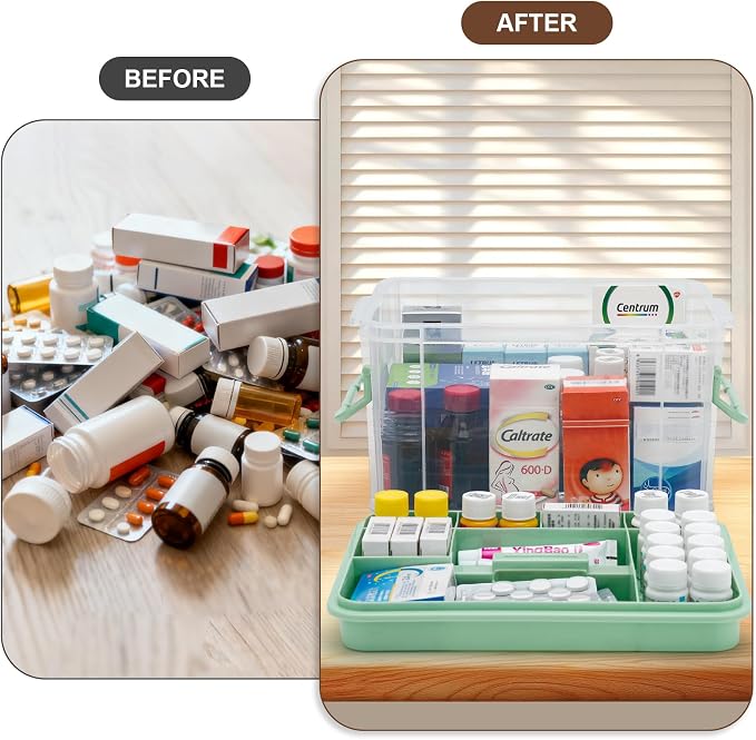 15QT Clear Medicine Organizer Storage Box - Image 4
