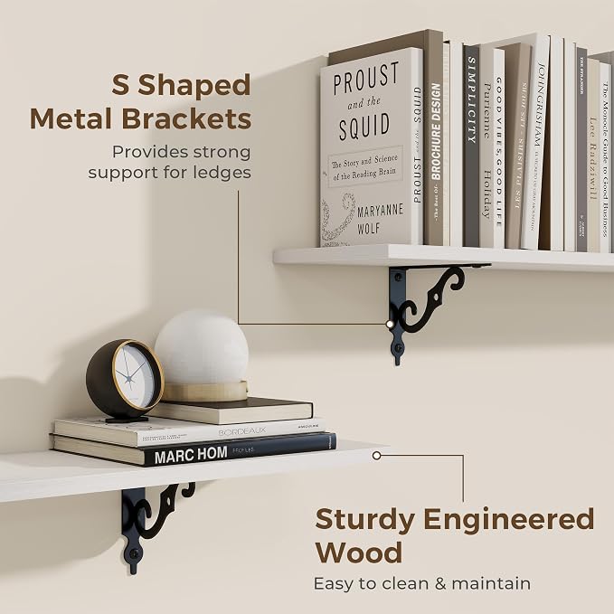 RICHFOCUS Floating Shelves for Wall Decor, 39.4W x 8D Shelves Set of 2 - Image 4