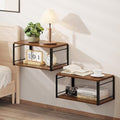 Floating Nightstand Wall Shelf, Wood Bedside Shelf Wall Mounted Nightstand Set by NANAGIFTREE
