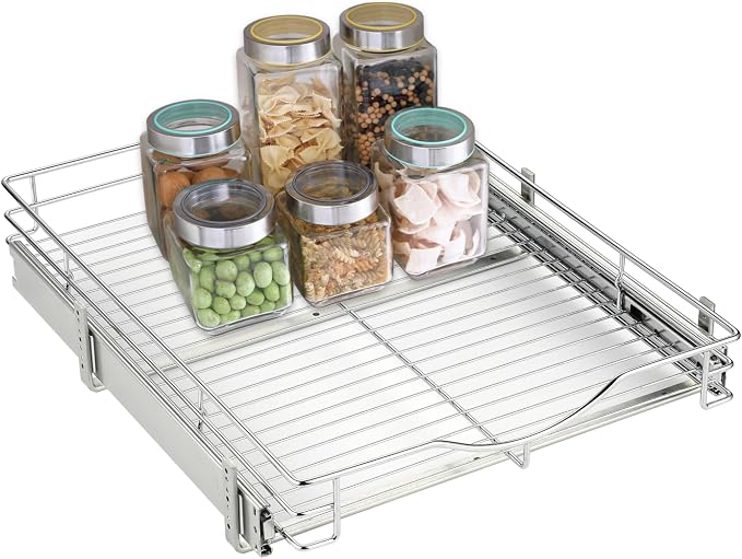 DINDON Pull Out Cabinet Organizer, Heavy-Duty Metal Sliding Drawer Shelf - Image 7