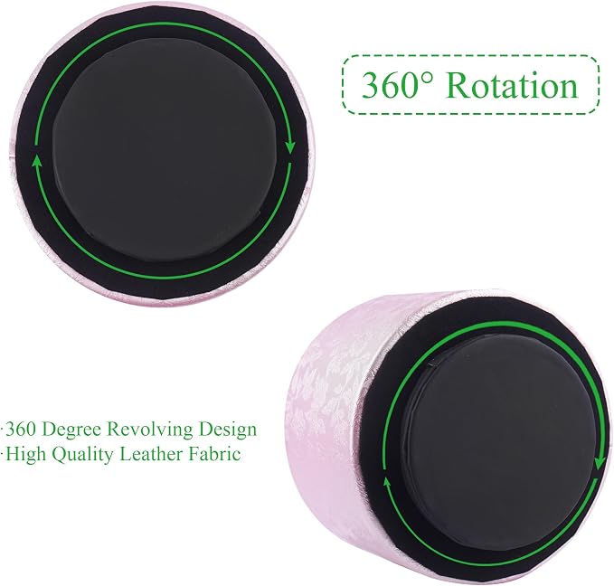 lizimandu Round Leather Art Supply Organizer, Remote Control Holder, 360 Degree - Image 4