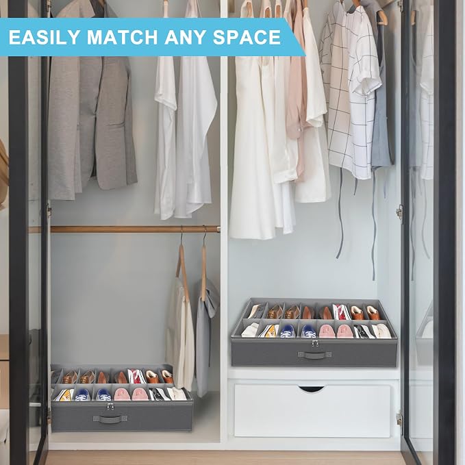 2 Pack Under Bed Shoe Storage Organizer - Image 4