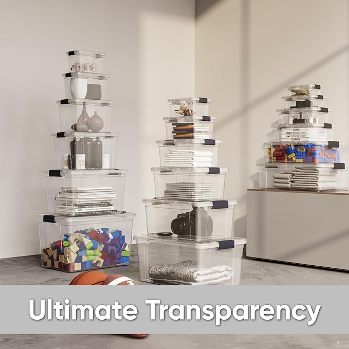 Superio Clear Storage Box with Lid, 8.75 Quart Plastic Container Bins - Image 6