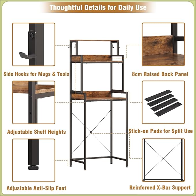 3-Tier Mini Fridge Stand Kitchen Bakers Rack - Image 6