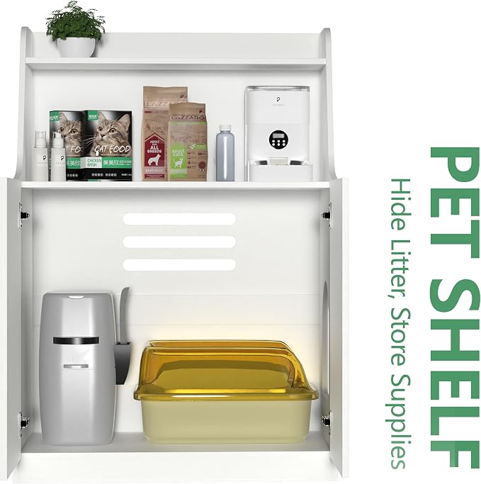 Large/Tall Litter Box Enclosure, Modern Wooden Litter Box Furniture - Image 6
