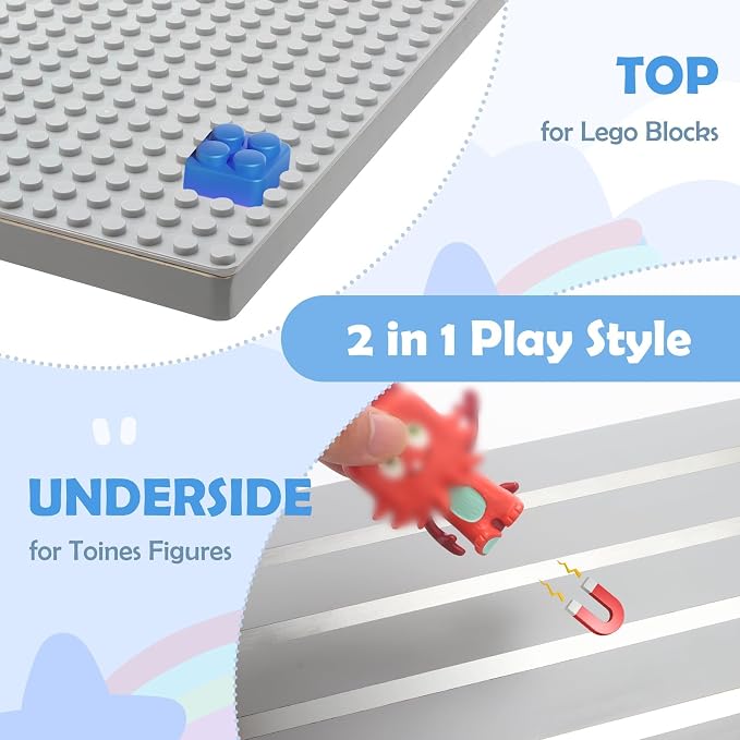 2-in-1 Floating Shelf for Tonies & Lego Display | Magnetic Tonie Holder Holds - Image 3