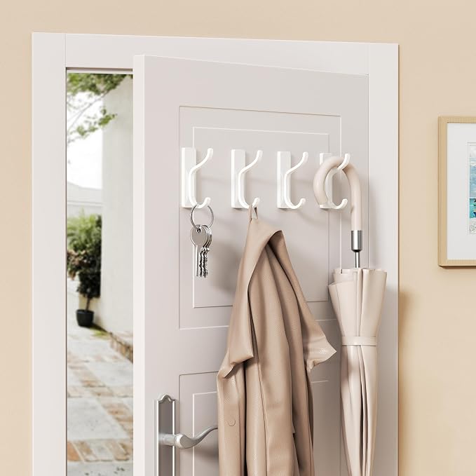 2 Pack Wall Hooks for Hanging: Adhesive Coat Hooks for Hat, Hangers for Door - Image 8