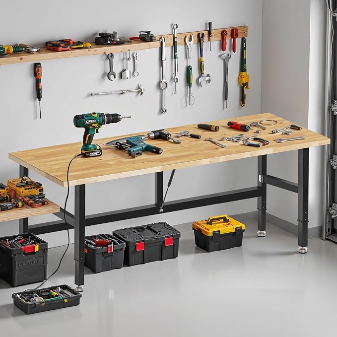 72” Folding Workbench, 3000 LBS Capacity Heavy Duty Workbench, Height - Image 8