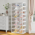 BROVIEW Foldable Shoe Rack, Large Stackable Sneaker Organizer Storage Box by BROVIEW-EnjoytheArtofLife