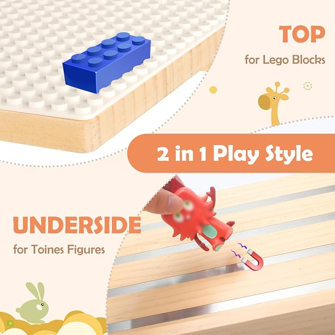 Shelves for Tonies Figures and Legos Building Bricks, 2 in 1 Display Case - Image 4