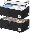 Under Bed Storage with Wheels, Quick Assembly Underbed Shoe Storage Containers by KUKIKAN